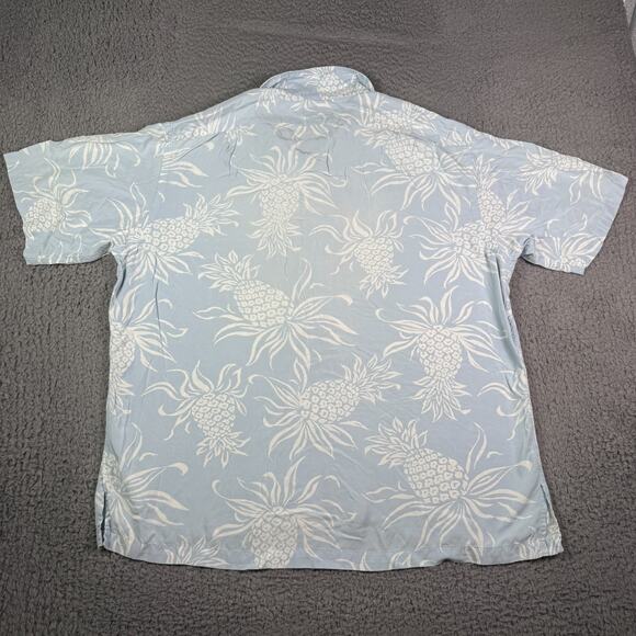 Polo Ralph Lauren Clayton Hawaiian Shirt Mens XL Blue Pineapple Loop Camp Collar - Picture 5 of 9